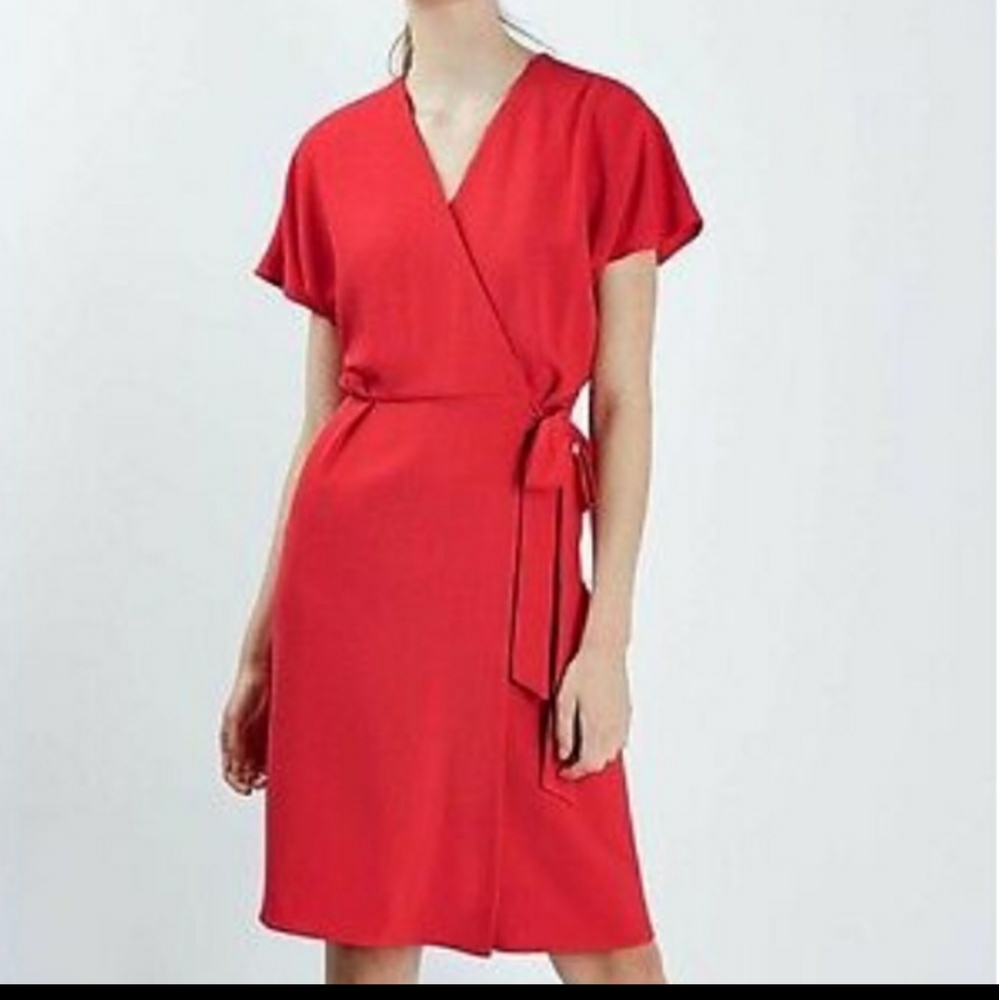 NWOT Topshop Coral Wrap Dress